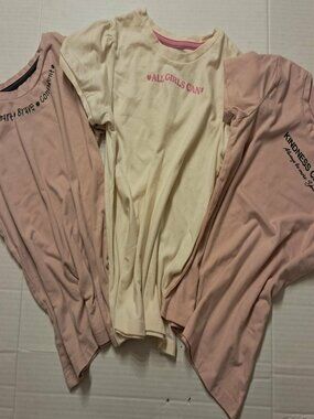 365 Kids Girls 3-Pack Graphic T-Shirts Size 7 Positive Sayings